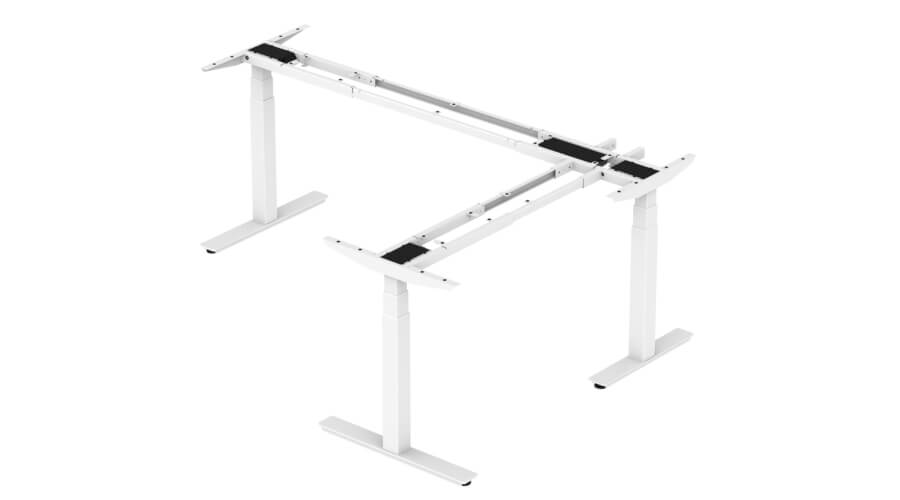 【TEK02系列】L形两节/三节式三脚立柱电动升降桌框 - 堤摩讯