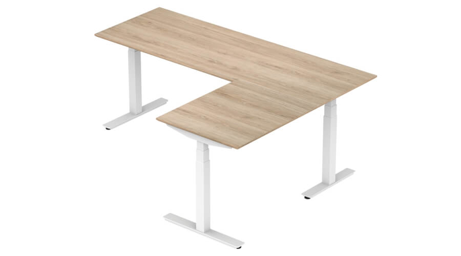 L-Shaped Adjustable-Height Desk Frame | TEK02